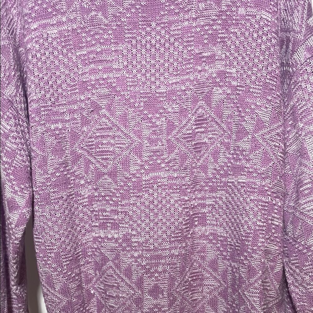 Purple Geometric Pattern Men's Sweater - Picture 7 of 9